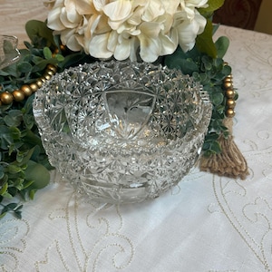 Vintage EAPG McKee Glass Company Innovation Pressed Glass and Cut Crystal Bowl