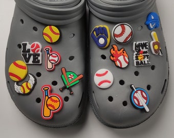 Baseball Charms for Foam Clogs Crocs Shoes Sandals, Video Game Charms, Kids Sports Croc Charms, PVC Rubber Charms, Casual Style Shoe Jibbitz