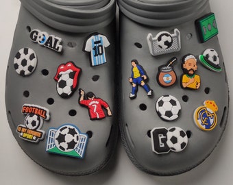 Football Jibbitz for Foam Clogs Crocs Sandals, Video Game Charms, Sports Croc Charms, PVC Rubber Charms, Sporty Shoe Clips, Croc Accessories