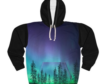 Northern Lights Pullover Hoodie, Nothern Lights, 2024 Northern lights, Aurora borealis, Aurora Sky