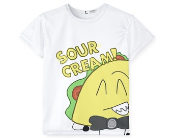 Fan art taco insanity crème sure, enfant art blanc, t-shirt objet exposition fans BFDI