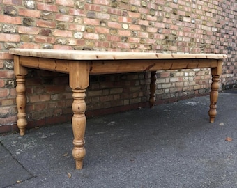 9 Solid pine vintage rustic farmhouse dining kitchen tables seats | restaurant | bar | event | barn conversion