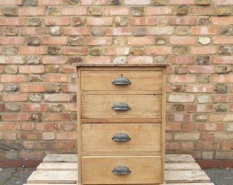 Antique pine chest of drawers | bedside cabinet | rustic dresser | storage unit