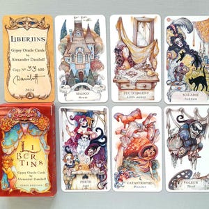LIBERTINS Gypsy Oracle Cards by Alexander Daniloff, edizione limitata numerata e firmata, carte di divinazione d'autore