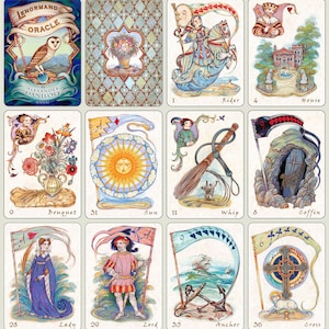Lenormand Oracle de Alexander Daniloff, cartas de adivinhação do autor, em estilo medieval; edição limitada, numerada e assinada