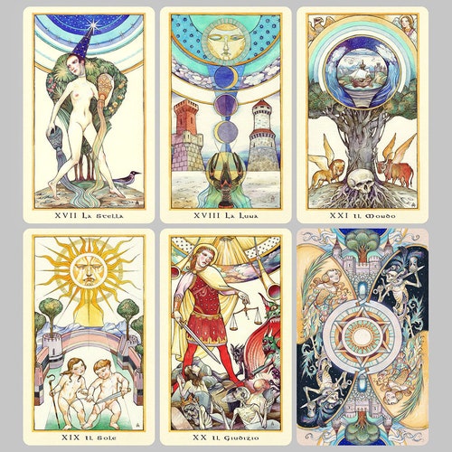 Tarot av Alexander Daniloff 2010 - Stora Arcana, designade spådomskort; begränsad, numrerad och signerad utgåva; medeltida stil