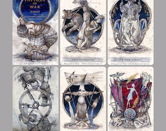 Fatigue of War – Tarot by Alexander Daniloff, Major Arcana; limited, numbered and signed edition; medieval style