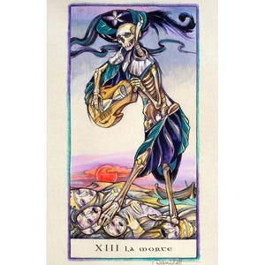 La Morte - Tarot Art - Illustrazione originale per Tarocchi, arte simbolica in stile medievale