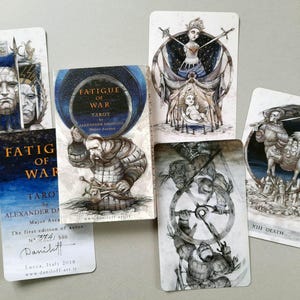 Fatigue of War – Tarot by Alexander Daniloff, Major Arcana; limited, numbered and signed edition; medieval style