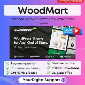 WoodMart - Responsive WooCommerce Wordpress Theme | Lifetime Updates | Best WordPress Woocommerce | GPL | Latest Version | Woodmart