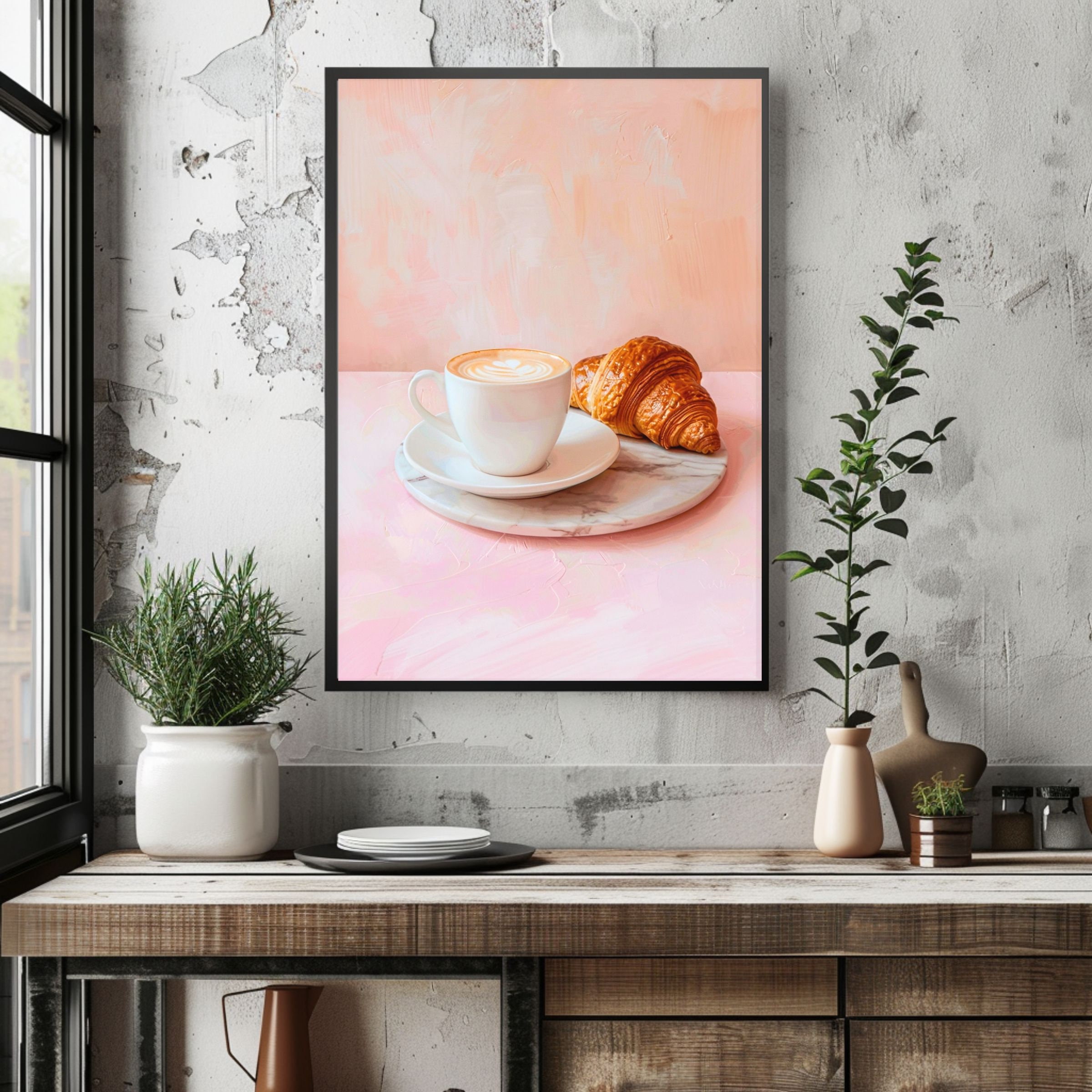Kitchen Wall Art Print Pink Aesthetic Kitchen Wall Art Kitchen Wall ...
