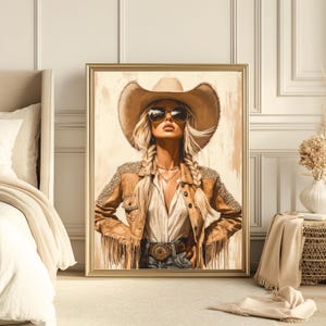Coastal cowgirl wall art  Trendy coastal cowgirl art  Western Wall Print Country Aesthetic Cowgirl Wall Art Trendy Cowgirl Digital Art Print