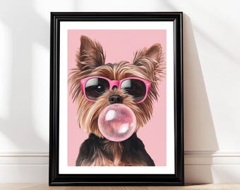 Yorkshire Wall Art   Gifts for new puppy owners  Dog Lover Gifts  Yorkie Puppy Print  Dog Wall Art  Yorkshire Terrier Mom  Digital Wall Art