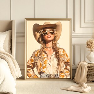 Coastal cowgirl wall art  Trendy coastal cowgirl art  Western Wall Print Country Aesthetic Cowgirl Wall Art Trendy Cowgirl Digital Art Print