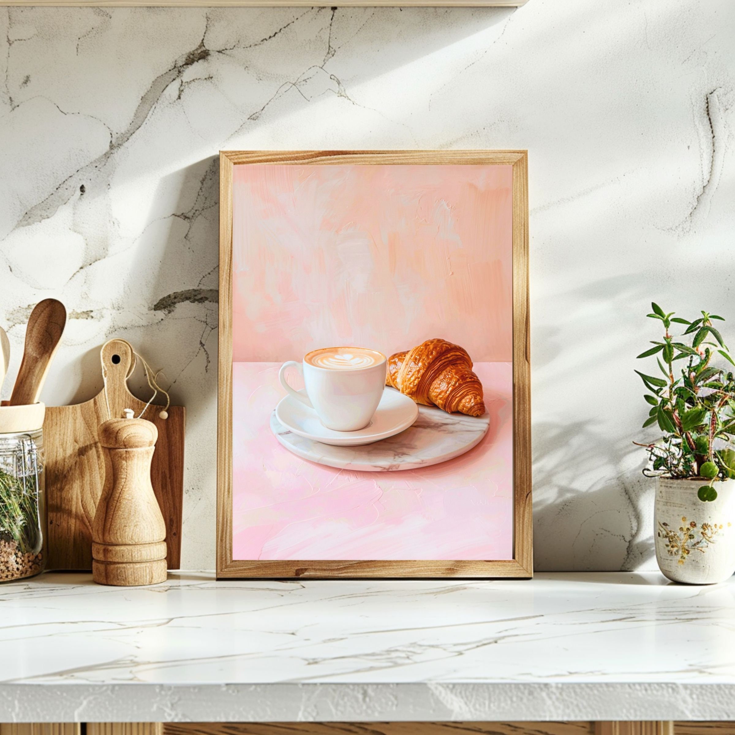 Kitchen Wall Art Print Pink Aesthetic Kitchen Wall Art Kitchen Wall ...