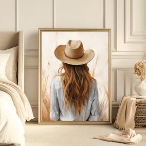 Coastal cowgirl wall art blue  Trendy coastal cowgirl art  Western Wall Print Country Aesthetic Cowgirl Wall Art Trendy Cowgirl Digital Art
