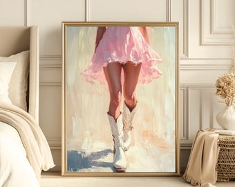 Trendy coastal cowgirl wall art Pink Cowgirl Prints Country Aesthetic Cowgirl Wall Art Trendy Cowgirl Digital Art  Pink Cowgirl Wall art