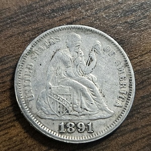 1891 P Zittend Liberty Silver Dime