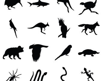 Paquete SVG PNG de fauna australiana / Imágenes prediseñadas de animales australianos (descarga digital)