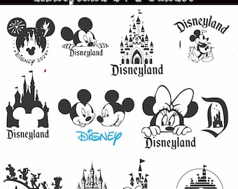 Disneyland SVG-bundel | Mickey Mouse, kasteel-clipart (digitale download)