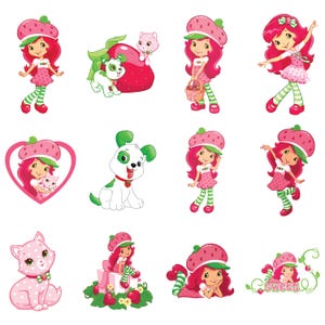 Strawberry and Friends PNG | Retro 80s Cartoon Clipart | Vintage Strawberry Sublimation Design | Cute Kawaii 80s PNG for Shirts & Crafts