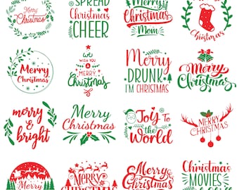 Christmas Quotes SVG Bundle | Holiday Sayings (Digital Download)