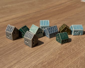 Ceramic House, Sold Individually, Random Selection. Little friendship gift, Mantelpiece decoration