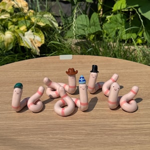 Ceramic Worm, randomly selected worm, Cute Ceramic Trinket