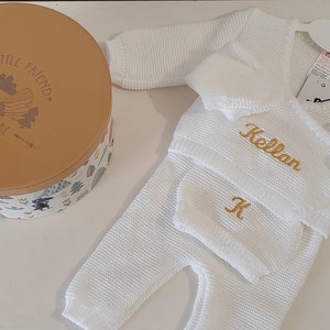 Coffret bébé personnalisé, Ensemble bébé, ensemble tricot personnalisé, pyjama bébé brodé, ensemble naissance brodé, set bébé personnalisé