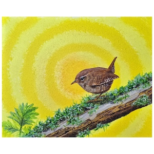 Spring Wren Acrylic Painting