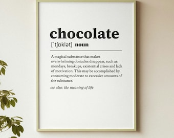 Printable Funny Dictionary Poster For Chocolate Lovers