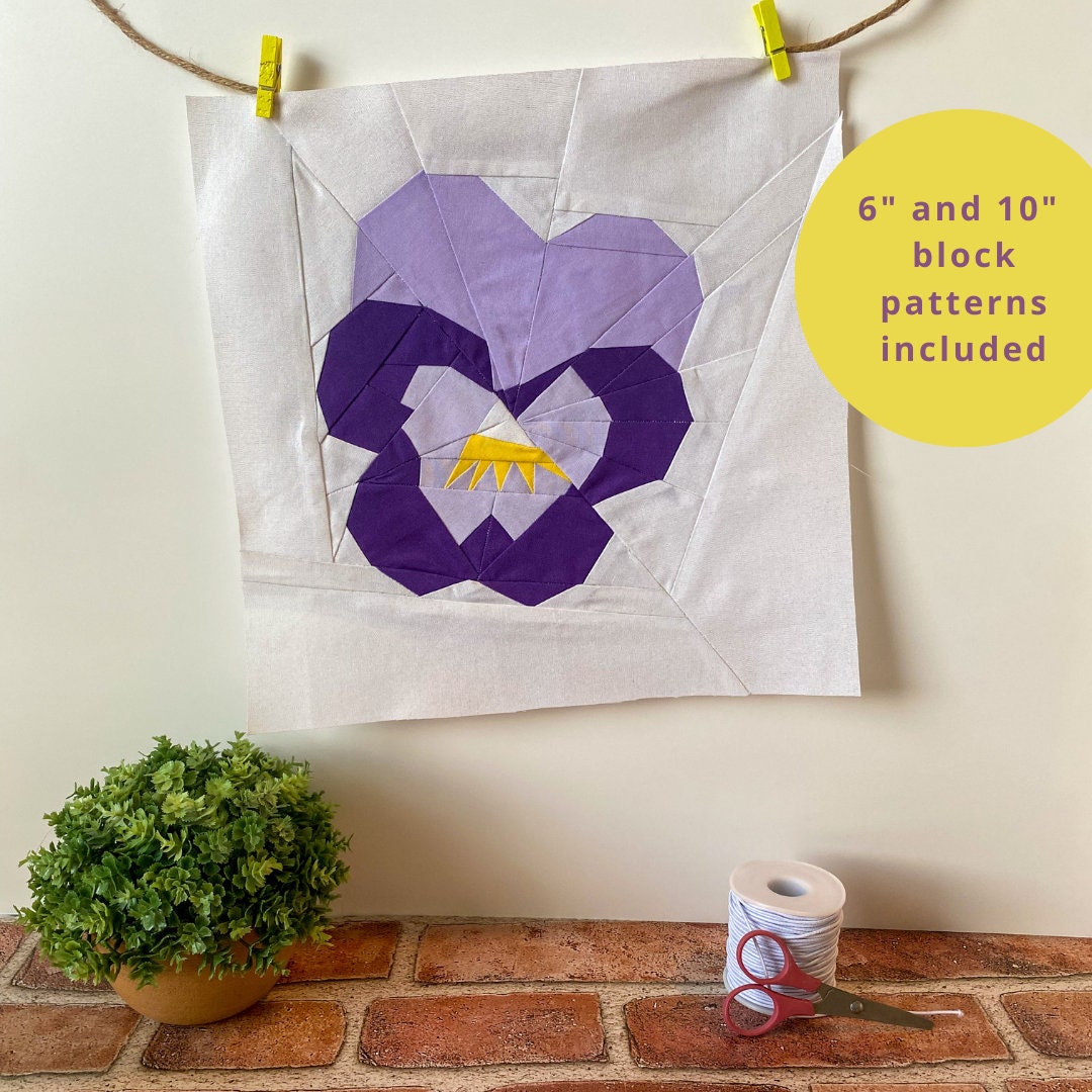 Purple Pansy Flower Foundation Paper Piecing FPP Pattern - Etsy