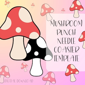 Mushroom Coaster Punch Needle Pattern: Beginner Template (Digital Download)