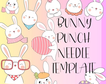Bunny Punch Needle Patterns: Easter Templates (PDF Download)