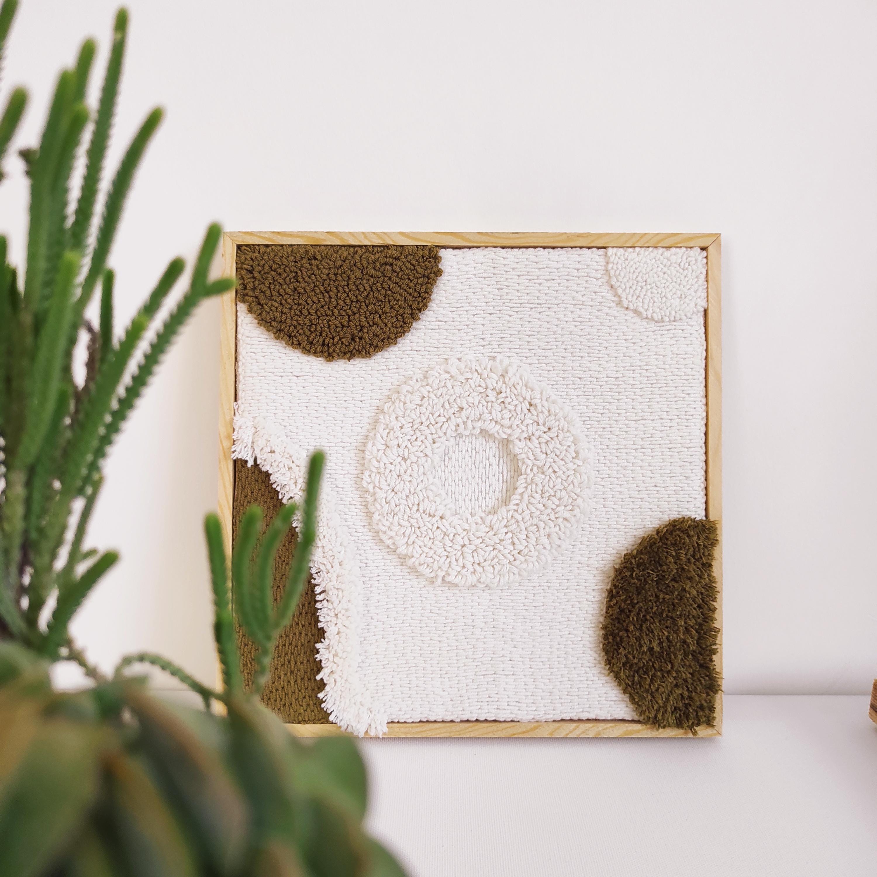 Modern Abstract Textile Wall Hangings, Set of 3 Punch Needle Wall Decor ...