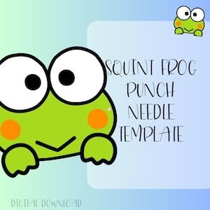 Gabarit de punch Needle grenouille, sous-verres rigolos, motif animaux pour projet de bricolage, mug mug grenouille, motif Keroppi, joli motif punch Needle kawaii