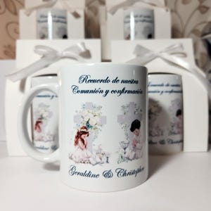 Tazas para recuerdo de Bautizo, Comunión,Confirmación,Quinceaños o Boda
