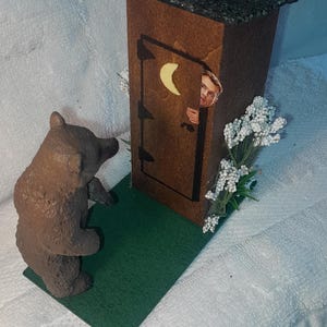 Miniature Outhouse decor - &quot;Don&#39;t come out yet!&quot;