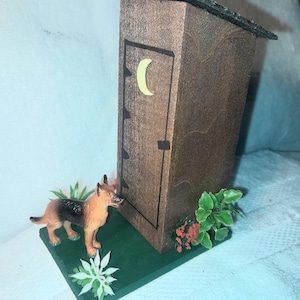 Miniature Outhouse decor - &quot;Waiting&quot;...