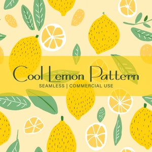 Modèle moderne sans couture de citron, usage commercial, modèle de citron, modèle sans couture de fruit, papier numérique, papier de scrapbooking, modèle imprimable
