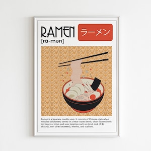 Ramen Poster, Ramen Noodles Poster, Ramen Art Print, Ramen Definition Poster, Japanese Food Poster, Ramen Food Print, Kitchen Poster