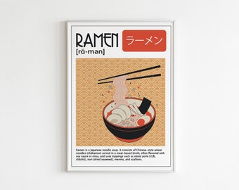 Ramen Poster, Ramen Noodles Poster, Ramen Art Print, Ramen Definition Poster, Japanese Food Poster, Ramen Food Print, Kitchen Poster