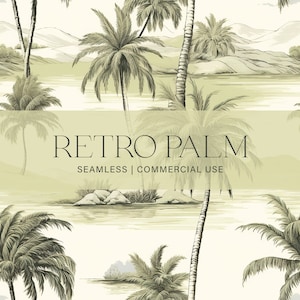 Patrón sin costuras de toile de palma retro, uso comercial, patrón de toile de palma, patrón sin costuras exótico, fabricación de tarjetas, papel para álbumes de recortes, patrón de tela