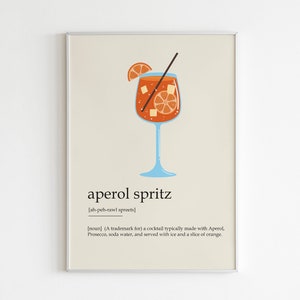 Póster de Aperol Spritz, Póster con la definición de Aperol Spritz, Impresión de Aperol italiana, Impresión de Aperol cóctel, Póster de Aperol, Póster de cóctel