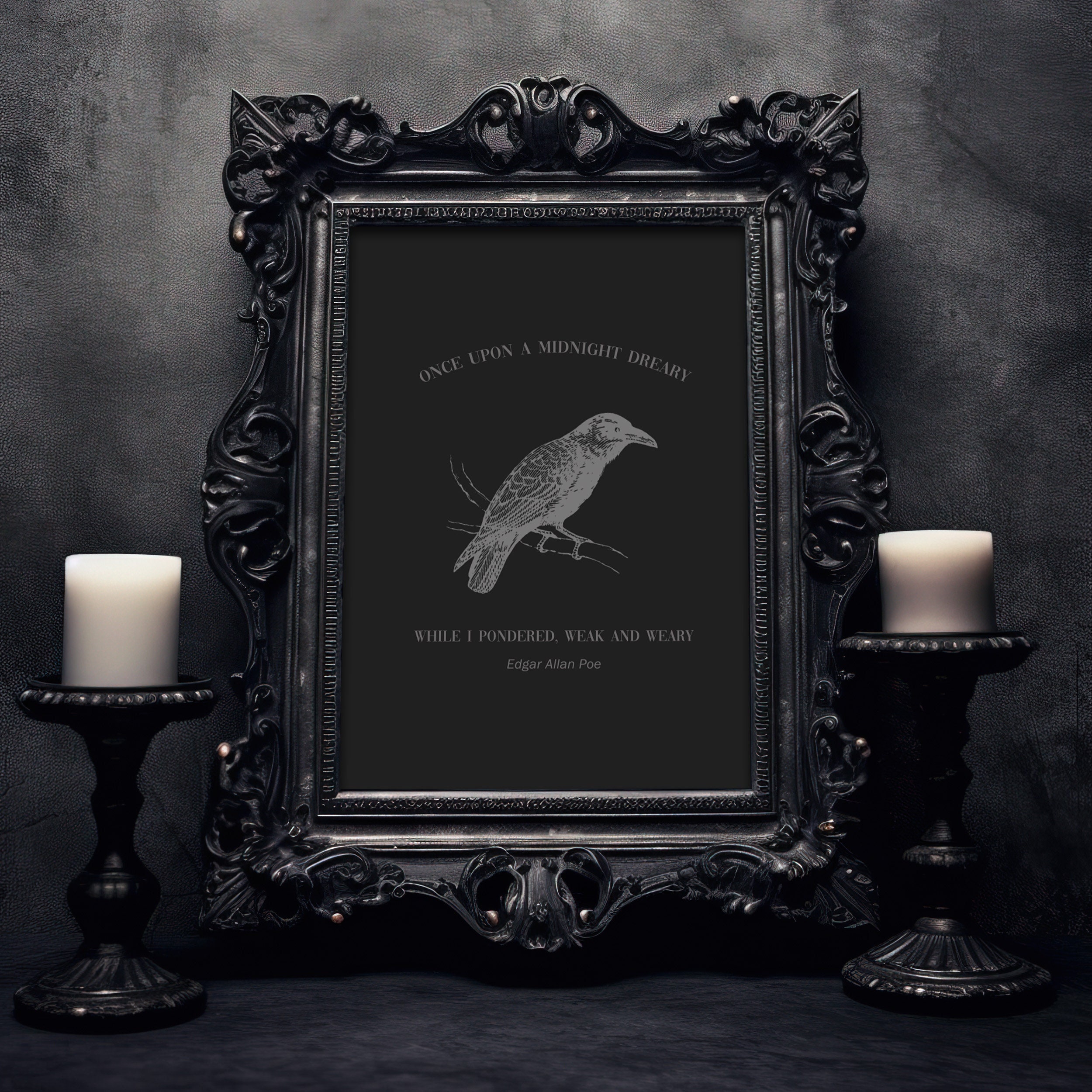 Edgar Allan Poe Raven Poster, Dark Academia Print, Instant Download ...