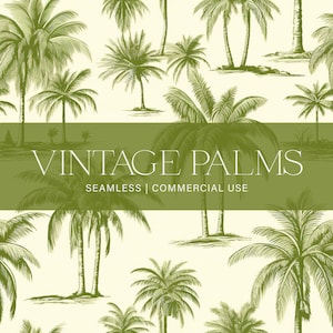 Vintage Palmen Muster, kommerzielle Nutzung, Palmenmuster, Palmen-Toile-Muster, Kartenherstellung, Scrapbook-Papier, Sublimation