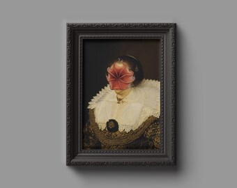 Noble Lady Altered art print, vintage collage print, fine art collage, altered paintings, collage altered art, home decor, vintage portrait