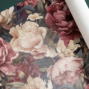 Watercolor Peony Seamless Pattern, Commercial Use, Peony Pattern, Scrapbook Paper, Digital Paper, Floral Pattern, Tileable Pattern image 3