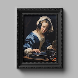 Feel the beat | altered art, modern oil painting, portrait wall art, music lover gift, eclectic wall art, altered fine art