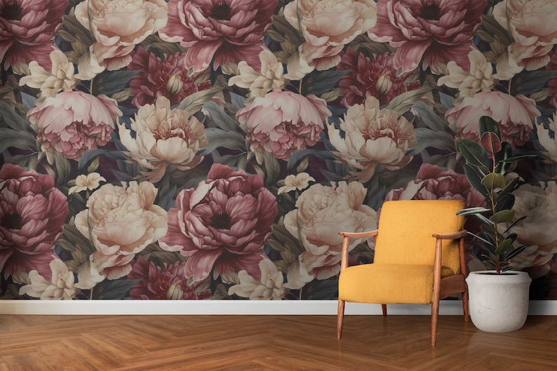 Watercolor Peony Seamless Pattern, Commercial Use, Peony Pattern, Scrapbook Paper, Digital Paper, Floral Pattern, Tileable Pattern image 7